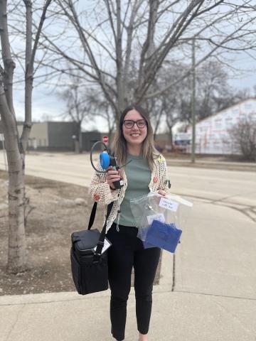 Jessica Rafacz with a Bidop Doppler. Photo courtesy Dauphin Hospital Foundation